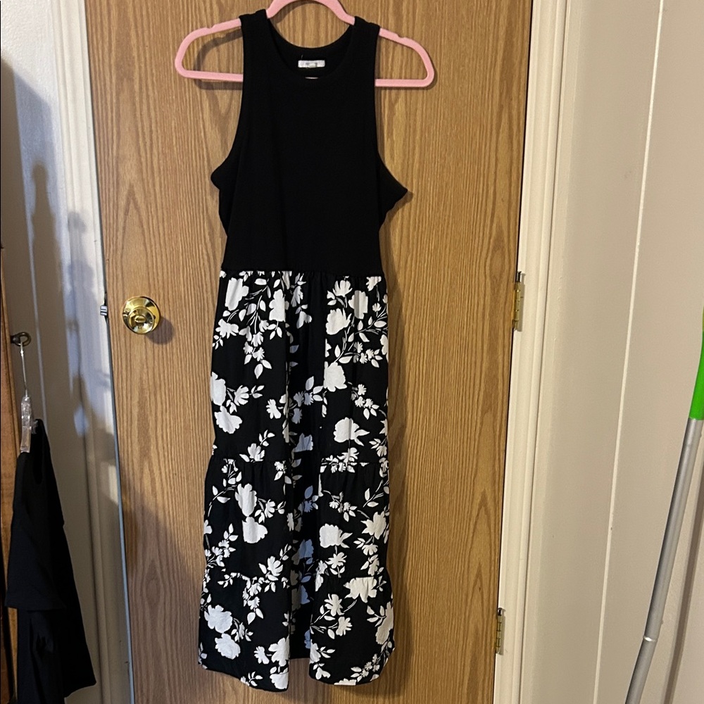 Black and White Floral Dress